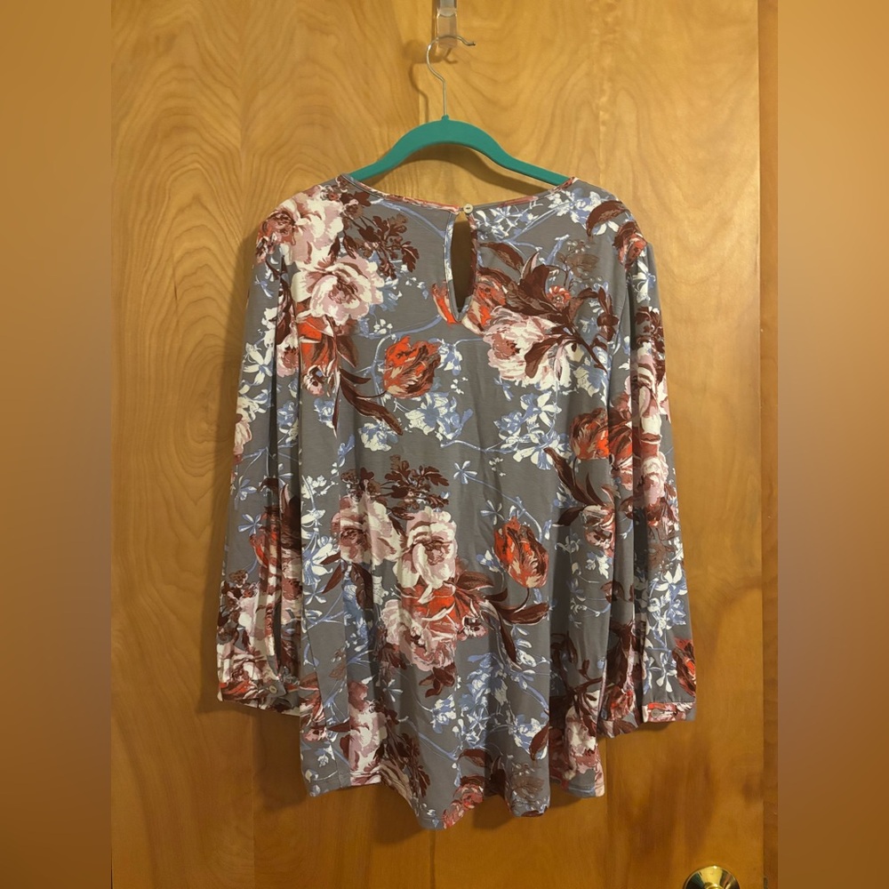 Daniel Rainn Multicolor Floral Long Sleeve Top Size Large - Picture 3 of 3